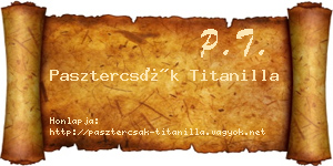 Pasztercsák Titanilla névjegykártya